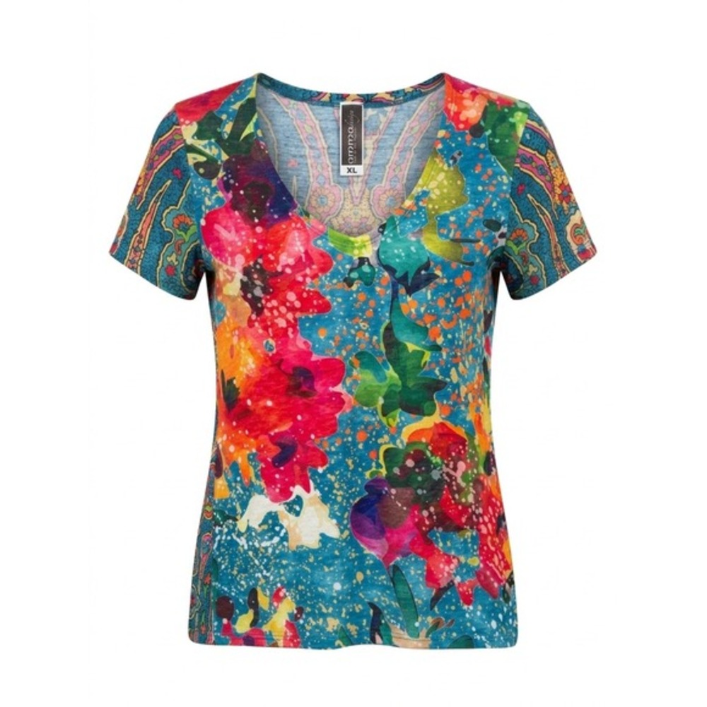 NWT‎ Amma Design Stolen Dance Floral Paisley V-Neck Top XL NWT Made in USA 107NJ